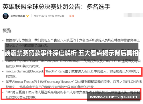 魏震禁赛罚款事件深度解析 五大看点揭示背后真相